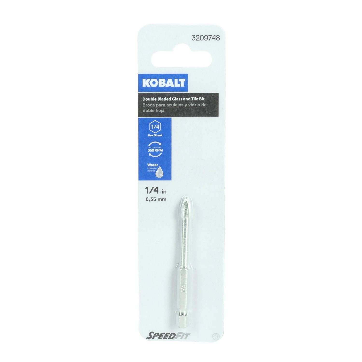 Kobalt 1/4-in 6.30mm #1 J X 75.00mm Carbide Tipped Right Handed Glass And Tile Drill Bit 4 Kobalt 1/4-in 6.30mm #1 J X 75.00mm Carbide Tipped Right Handed Glass And Tile Drill Bit -Kobalt Tools 48318944