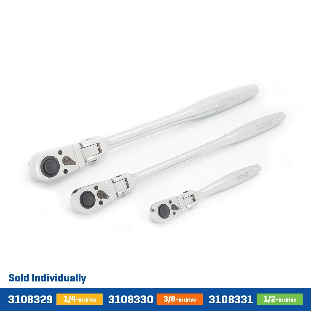 Kobalt 90 -Tooth 3/8-in Drive Full Polish Handle Flexible Head Ratchet 7 Kobalt 90 -Tooth 3/8-in Drive Full Polish Handle Flexible Head Ratchet -Kobalt Tools 48436642