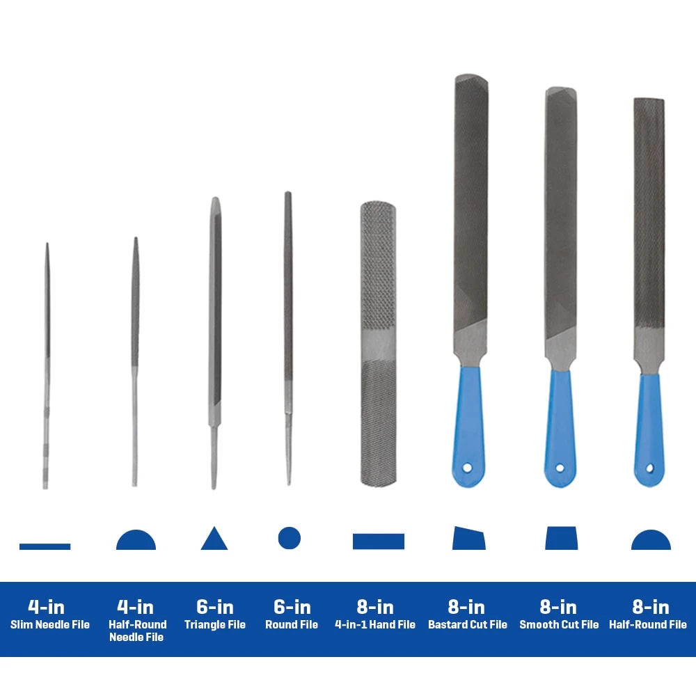 Kobalt 4-in6-in8-in Single-cutDouble-cut Multi-grade Tooth Set Multipurpose File 2 Kobalt 4-in6-in8-in Single-cutDouble-cut Multi-grade Tooth Set Multipurpose File -Kobalt Tools 60024741