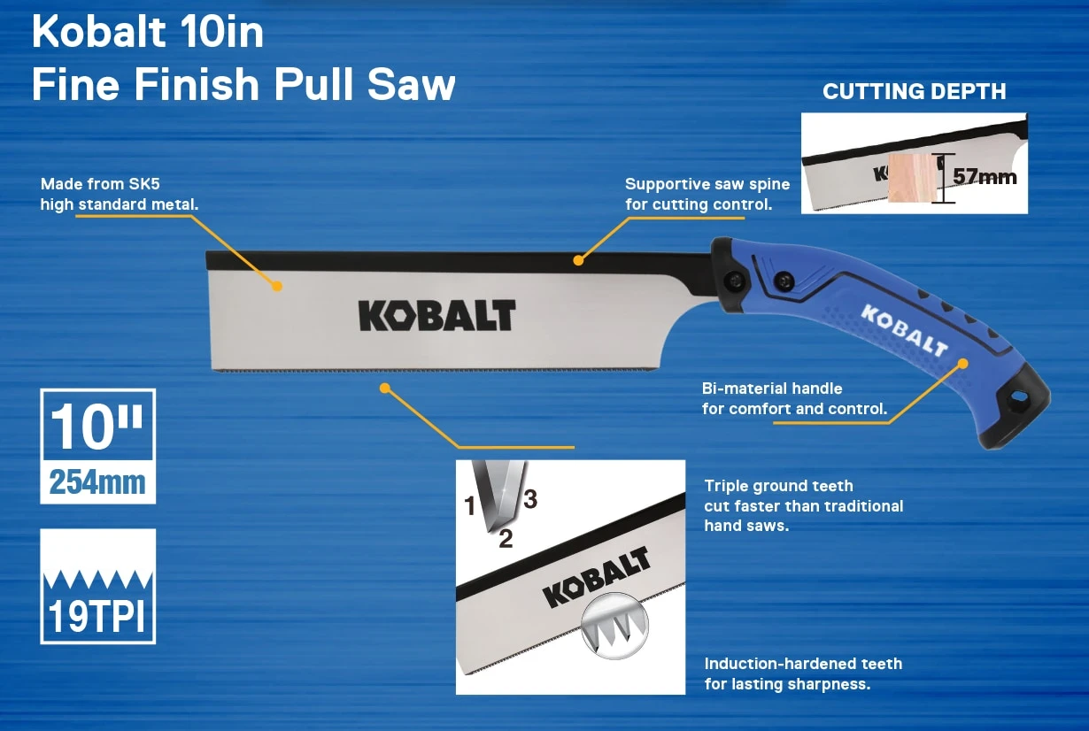 Kobalt 10-in Extra Fine Cut Pull Saw 2 Kobalt 10-in Extra Fine Cut Pull Saw -Kobalt Tools 60325723