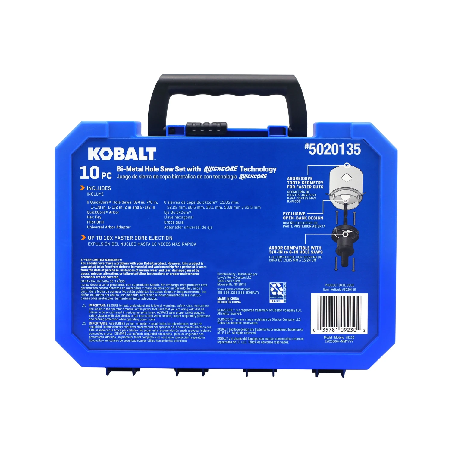 Kobalt Bi-metal Non-arbored Hole Saw Kit Set With Hard Case 3 Kobalt Bi-metal Non-arbored Hole Saw Kit Set With Hard Case -Kobalt Tools 60733407