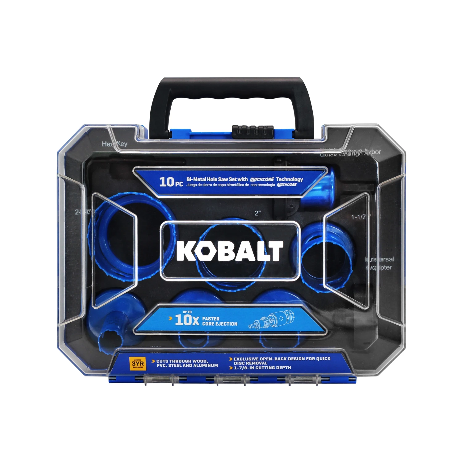 Kobalt Bi-metal Non-arbored Hole Saw Kit Set With Hard Case 2 Kobalt Bi-metal Non-arbored Hole Saw Kit Set With Hard Case -Kobalt Tools 60733409