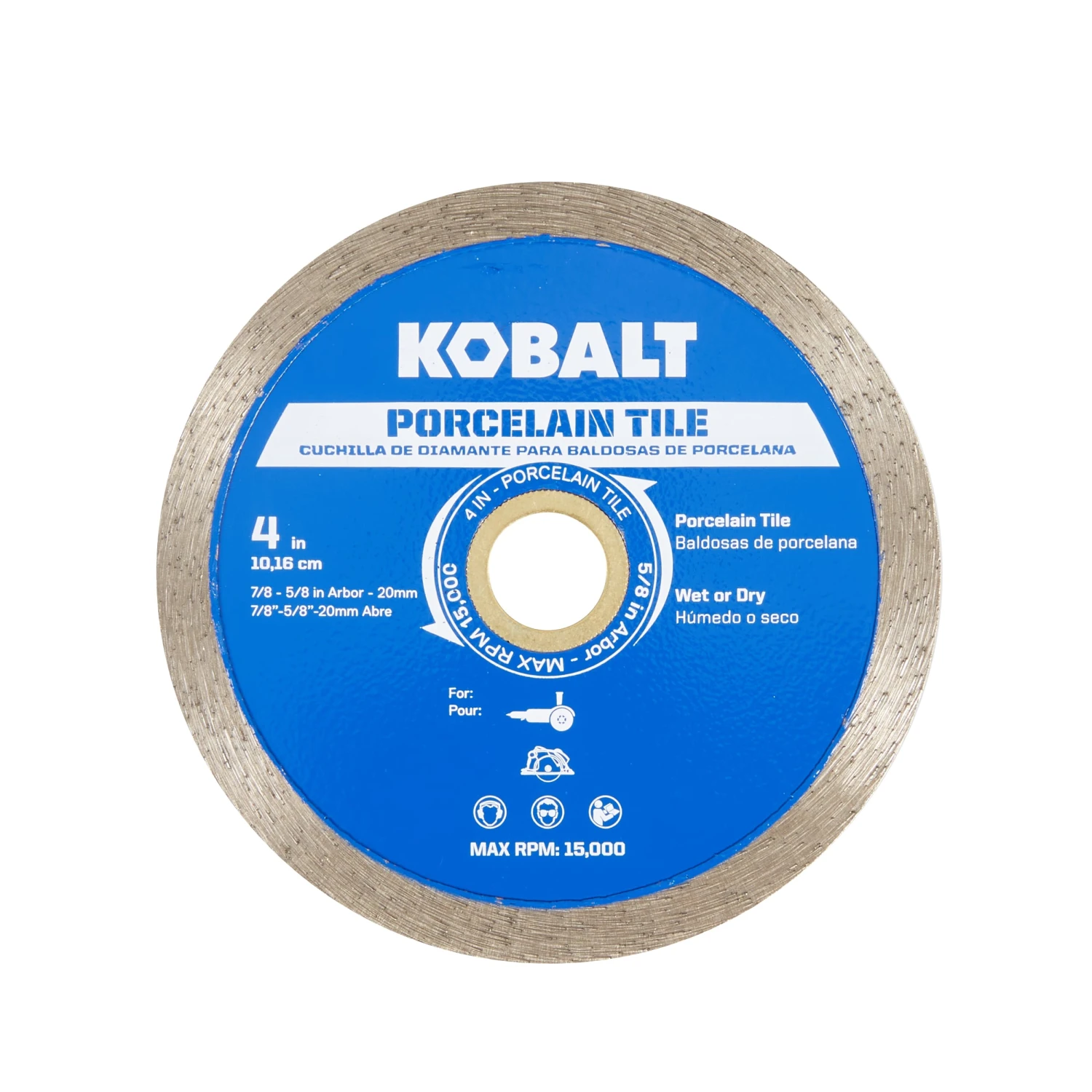 Kobalt 4-in Wet/Dry Continuous Rim Diamond Saw Blade 3 Kobalt 4-in Wet/Dry Continuous Rim Diamond Saw Blade -Kobalt Tools 61660199