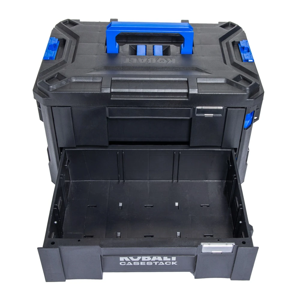 Kobalt CASESTACK 14.16-in W X 21-in H X 13.5-in D 2 -Drawer Black Plastic Tool Box 5 Kobalt CASESTACK 14.16-in W X 21-in H X 13.5-in D 2 -Drawer Black Plastic Tool Box -Kobalt Tools 65345301
