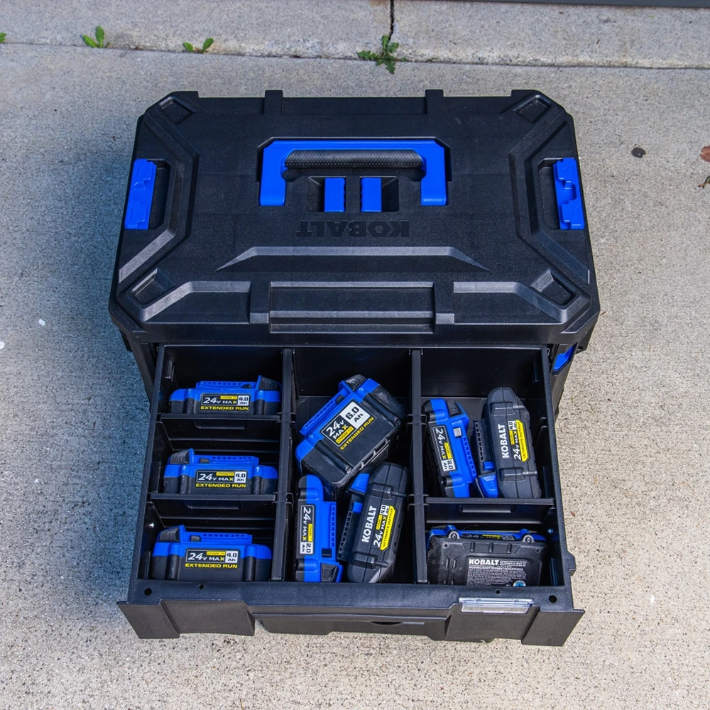 Kobalt CASESTACK 14.16-in W X 21-in H X 13.5-in D 2 -Drawer Black Plastic Tool Box 11 Kobalt CASESTACK 14.16-in W X 21-in H X 13.5-in D 2 -Drawer Black Plastic Tool Box -Kobalt Tools 65345310