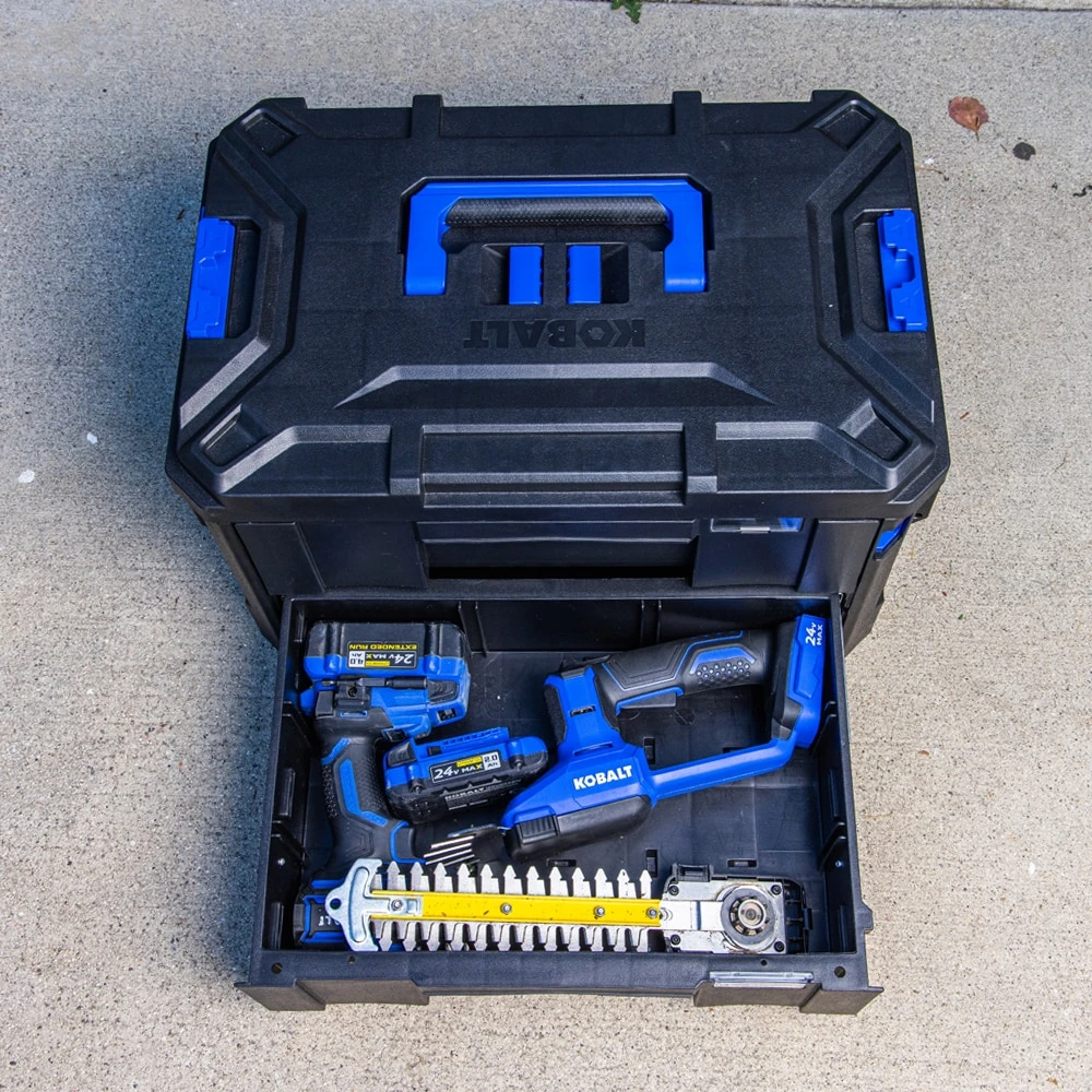 Kobalt CASESTACK 14.16-in W X 21-in H X 13.5-in D 2 -Drawer Black Plastic Tool Box 13 Kobalt CASESTACK 14.16-in W X 21-in H X 13.5-in D 2 -Drawer Black Plastic Tool Box -Kobalt Tools 65345311