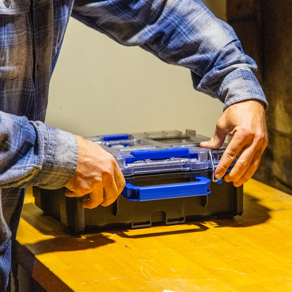 Kobalt CASESTACK 10.14-in W X 13.4-in H X 5-in D Black Plastic Tool Box 9 Kobalt CASESTACK 10.14-in W X 13.4-in H X 5-in D Black Plastic Tool Box -Kobalt Tools 65345659