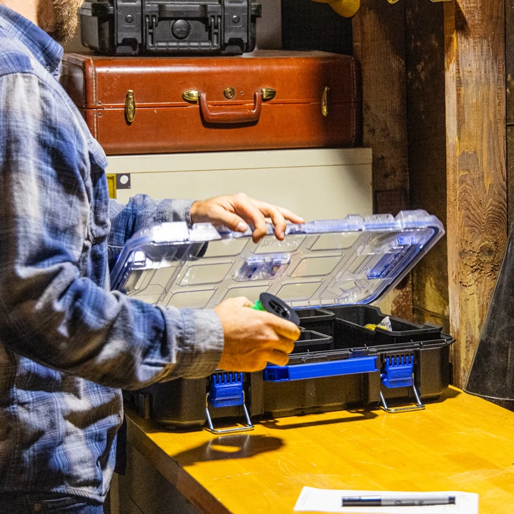 Kobalt CASESTACK 14-in W X 21-in H X 5.1-in D Black Plastic Tool Box 10 Kobalt CASESTACK 14-in W X 21-in H X 5.1-in D Black Plastic Tool Box -Kobalt Tools 65345757