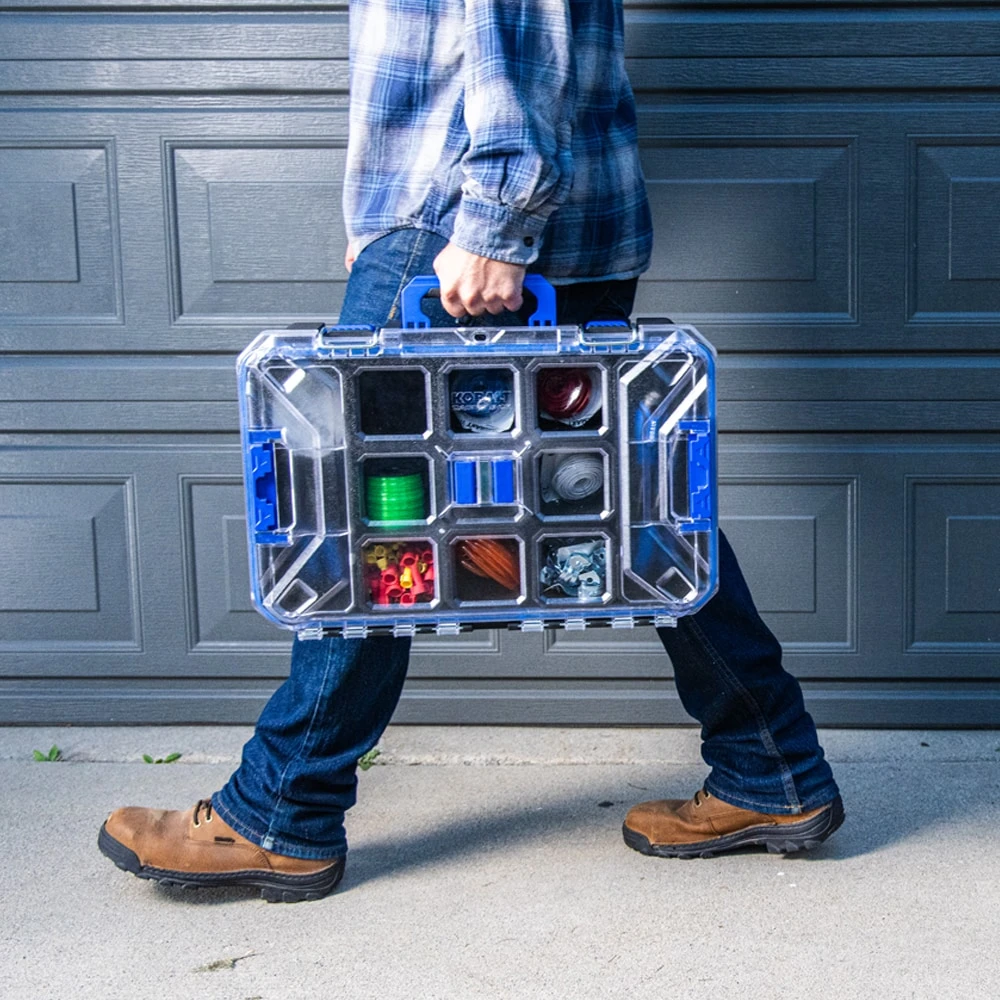 Kobalt CASESTACK 14-in W X 21-in H X 5.1-in D Black Plastic Tool Box 12 Kobalt CASESTACK 14-in W X 21-in H X 5.1-in D Black Plastic Tool Box -Kobalt Tools 65345760