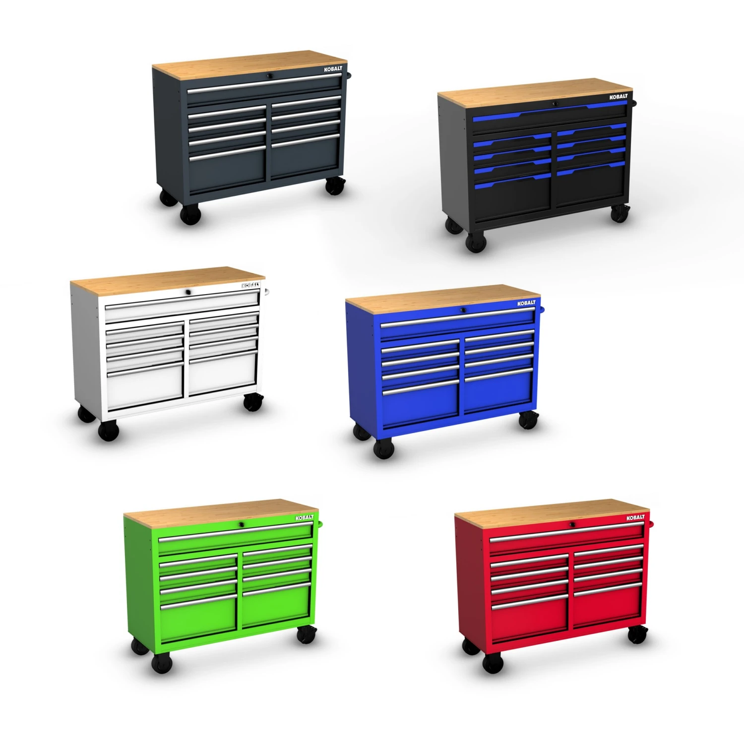 Kobalt 46.1-in L X 37.2-in H 9 -Drawers Rolling White Wood Work Bench 10 Kobalt 46.1-in L X 37.2-in H 9 -Drawers Rolling White Wood Work Bench -Kobalt Tools 65897306 scaled