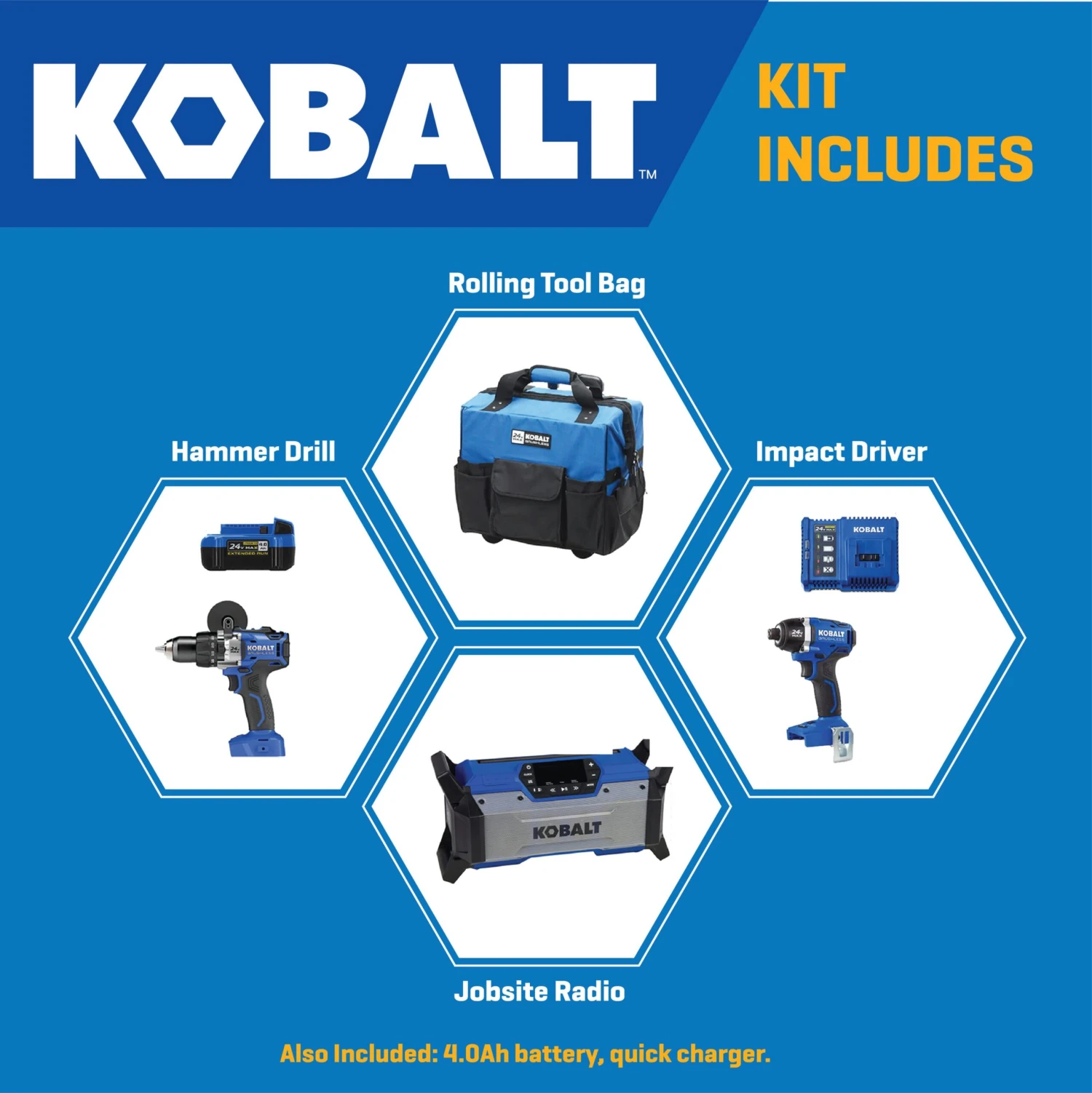 Kobalt 24-volt 3-Tool Brushless Power Tool Combo Kit With Soft Rolling Case (1-Battery Included And Charger Included) 3 Kobalt 24-volt 3-Tool Brushless Power Tool Combo Kit With Soft Rolling Case (1-Battery Included And Charger Included) -Kobalt Tools 66976739 scaled