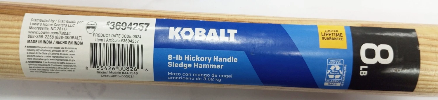 Kobalt 8 -lb Steel Head Wood Handle Engineering Sledge Hammer 3 Kobalt 8 -lb Steel Head Wood Handle Engineering Sledge Hammer -Kobalt Tools 67482131 scaled