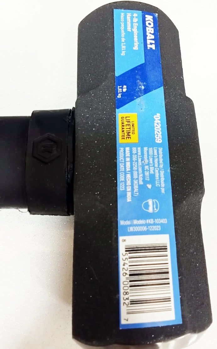 Kobalt 4 -lb Steel Head Fiberglass Handle Engineering Sledge Hammer 7 Kobalt 4 -lb Steel Head Fiberglass Handle Engineering Sledge Hammer -Kobalt Tools 67482319