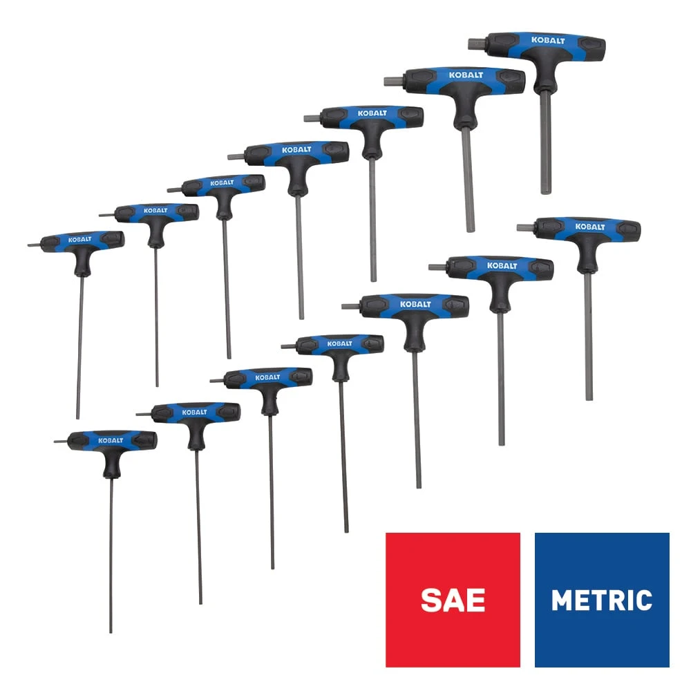 Kobalt Assorted T-Handle Metric And Standard (SAE) 14 -Pieces Hex Key Set 1 Kobalt Assorted T-Handle Metric And Standard (SAE) 14 -Pieces Hex Key Set -Kobalt Tools 67822040