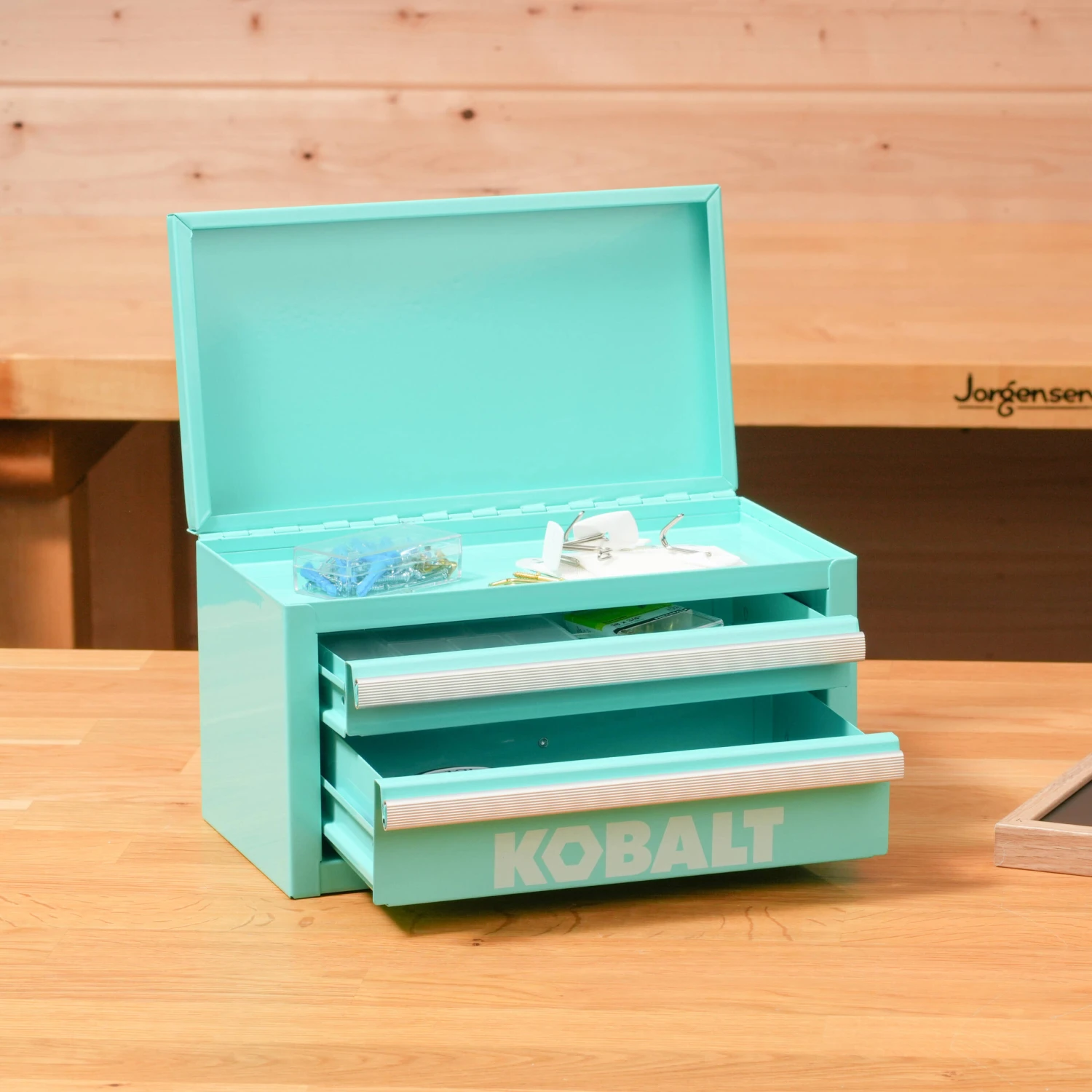 Kobalt Portable Mini Toolbox 10.83-in W X 5.91-in H X 5.91-in D 2 -Drawer Teal Steel Tool Box 3 Kobalt Portable Mini Toolbox 10.83-in W X 5.91-in H X 5.91-in D 2 -Drawer Teal Steel Tool Box -Kobalt Tools 69572941 scaled