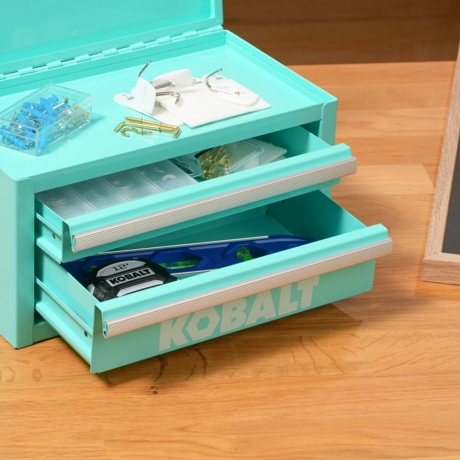 Kobalt Portable Mini Toolbox 10.83-in W X 5.91-in H X 5.91-in D 2 -Drawer Teal Steel Tool Box 4 Kobalt Portable Mini Toolbox 10.83-in W X 5.91-in H X 5.91-in D 2 -Drawer Teal Steel Tool Box -Kobalt Tools 69572942 scaled