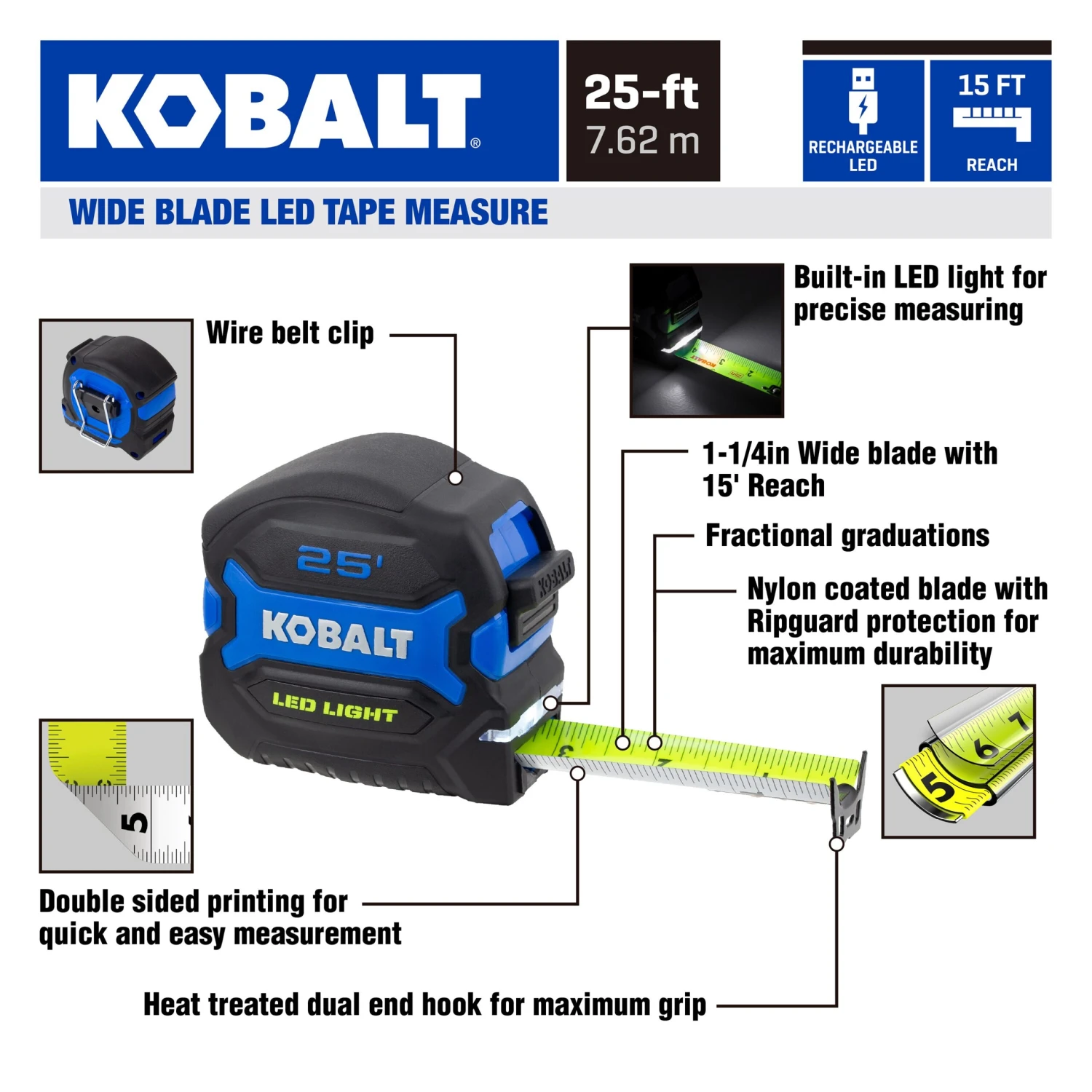 Kobalt LED 25-ft Tape Measure 10 Kobalt LED 25-ft Tape Measure -Kobalt Tools 70223316 scaled