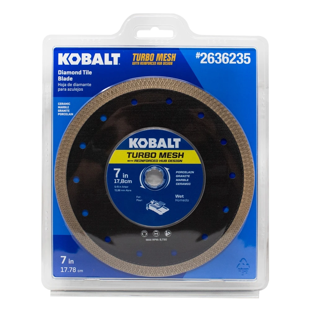 Kobalt CTM07P 7-in Wet Turbo Rim Diamond Saw Blade 4 Kobalt CTM07P 7-in Wet Turbo Rim Diamond Saw Blade -Kobalt Tools 73436853