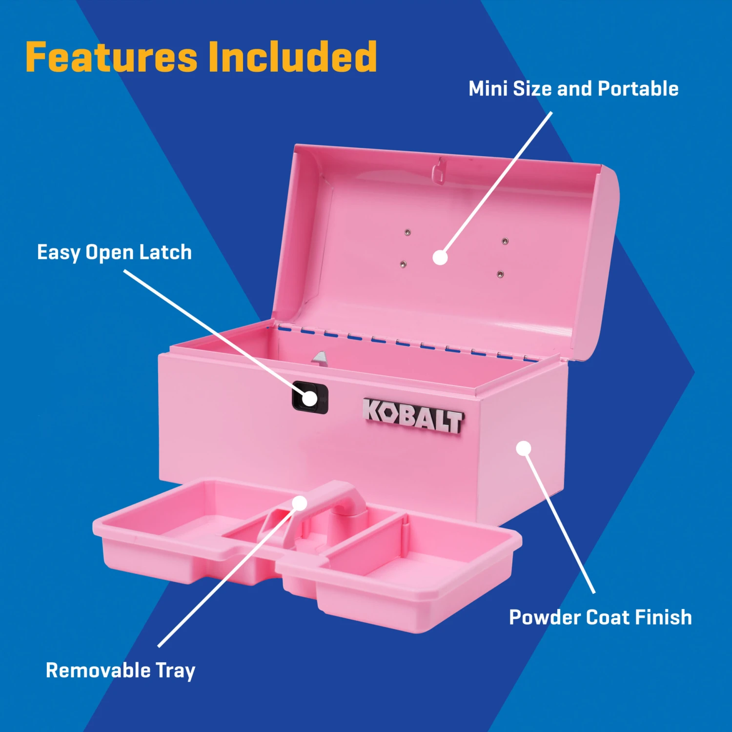 Kobalt Portable Mini Toolbox 10.83-in W X 5.91-in H X 5.91-in D Pink Steel Tool Box 3 Kobalt Portable Mini Toolbox 10.83-in W X 5.91-in H X 5.91-in D Pink Steel Tool Box -Kobalt Tools 73521609 scaled