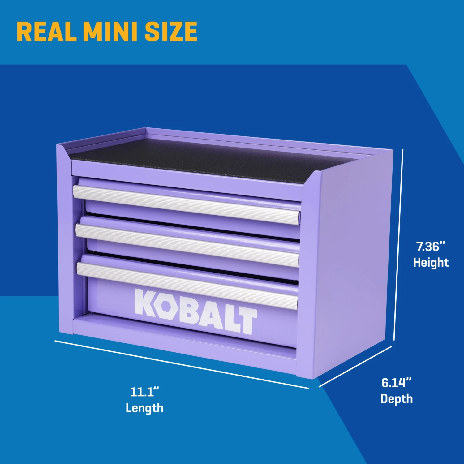 Kobalt Portable Mini Toolbox 11.1-in W X 7.36-in H X 6.14-in D 3 -Drawer Lavender Steel Tool Box 3 Kobalt Portable Mini Toolbox 11.1-in W X 7.36-in H X 6.14-in D 3 -Drawer Lavender Steel Tool Box -Kobalt Tools 73954212 scaled