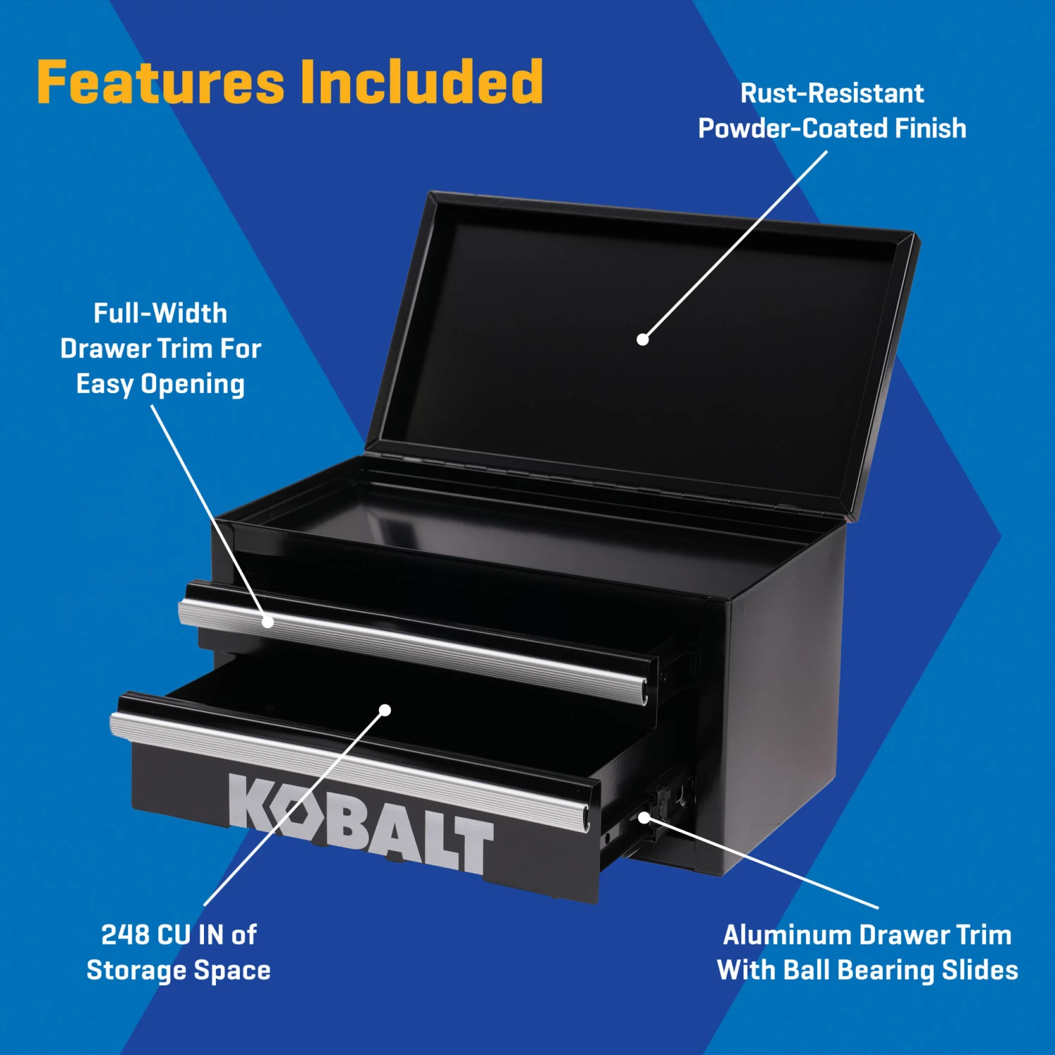 Kobalt Portable Tool Box 10.83-in W X 5.91-in H X 5.91-in D 2 -Drawer Black Steel Tool Box 3 Kobalt Portable Tool Box 10.83-in W X 5.91-in H X 5.91-in D 2 -Drawer Black Steel Tool Box -Kobalt Tools 74365077 scaled