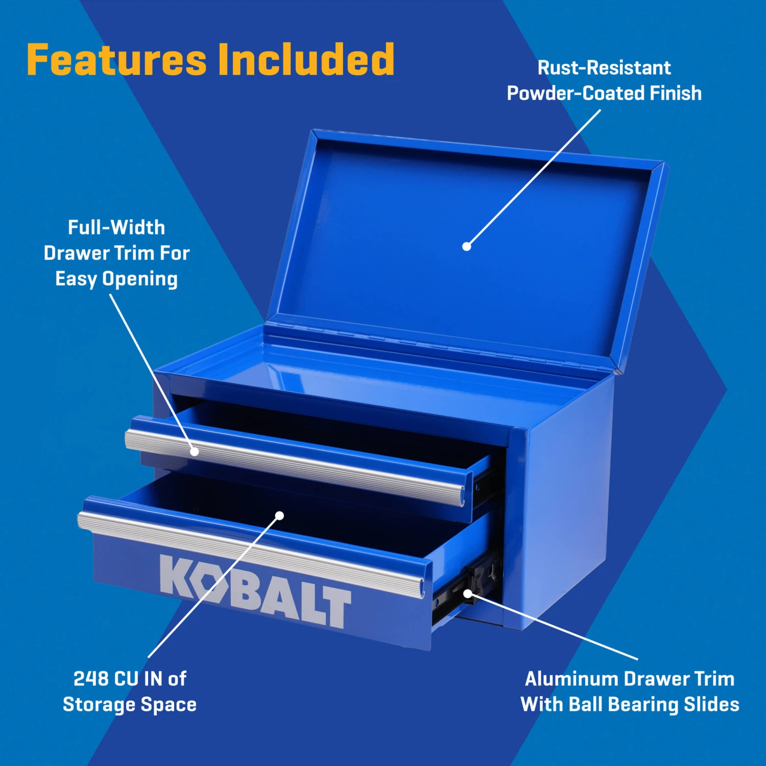 Kobalt Portable Tool Box 10.83-in W X 5.91-in H X 5.91-in D 2 -Drawer Blue Steel Tool Box 3 Kobalt Portable Tool Box 10.83-in W X 5.91-in H X 5.91-in D 2 -Drawer Blue Steel Tool Box -Kobalt Tools 74365264 scaled