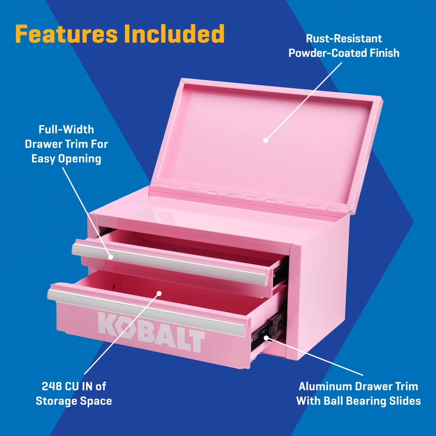 Kobalt Portable Tool Box 10.83-in W X 5.91-in H X 5.91-in D 2 -Drawer Pink Steel Tool Box 3 Kobalt Portable Tool Box 10.83-in W X 5.91-in H X 5.91-in D 2 -Drawer Pink Steel Tool Box -Kobalt Tools 74365273 scaled