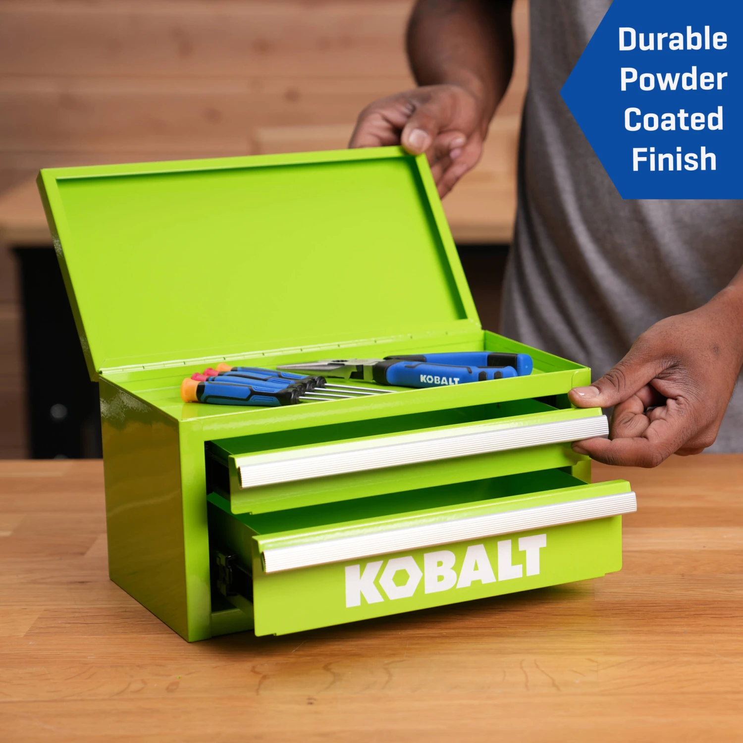 Kobalt Portable Tool Box 10.83-in W X 5.91-in H X 5.91-in D 2 -Drawer Green Steel Tool Box 7 Kobalt Portable Tool Box 10.83-in W X 5.91-in H X 5.91-in D 2 -Drawer Green Steel Tool Box -Kobalt Tools 74822283 scaled