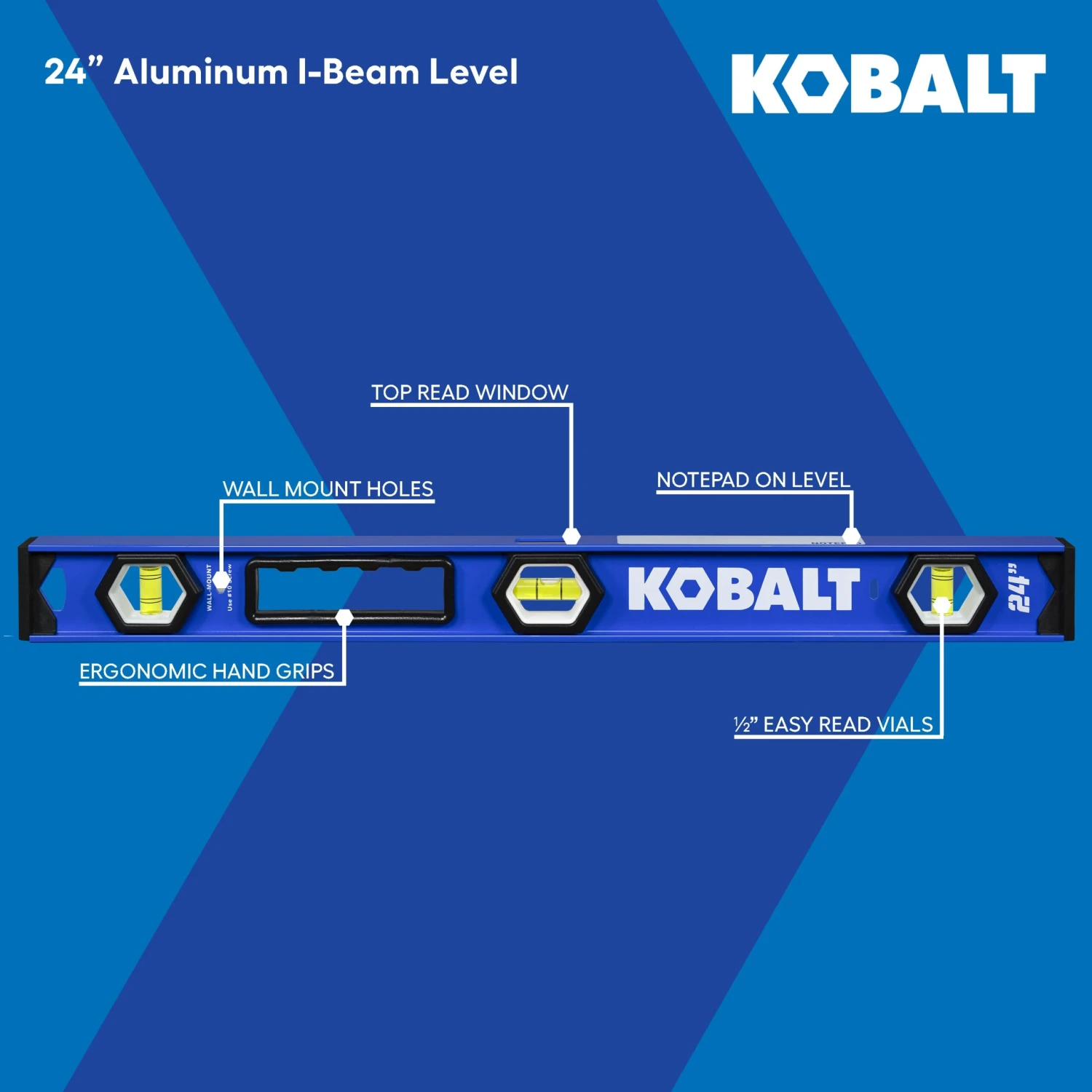 Kobalt Aluminum 48-in 4 Vial I-beam Level 5 Kobalt Aluminum 48-in 4 Vial I-beam Level -Kobalt Tools 76381935 scaled