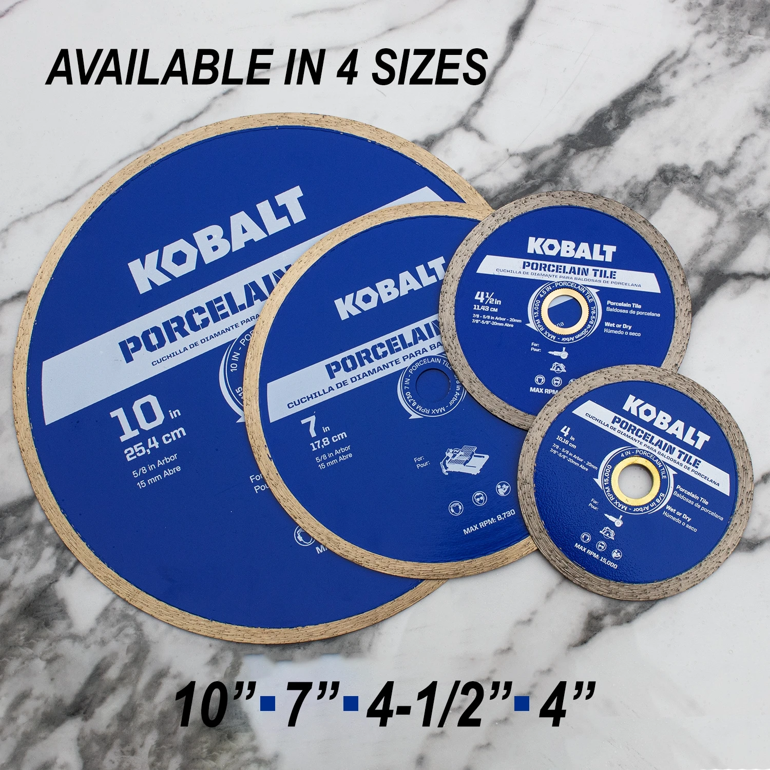 Kobalt 4-in Wet/Dry Continuous Rim Diamond Saw Blade 8 Kobalt 4-in Wet/Dry Continuous Rim Diamond Saw Blade -Kobalt Tools 76514658 1